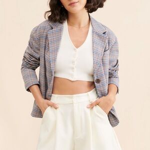 We the Free Cali Plaid Blazer
